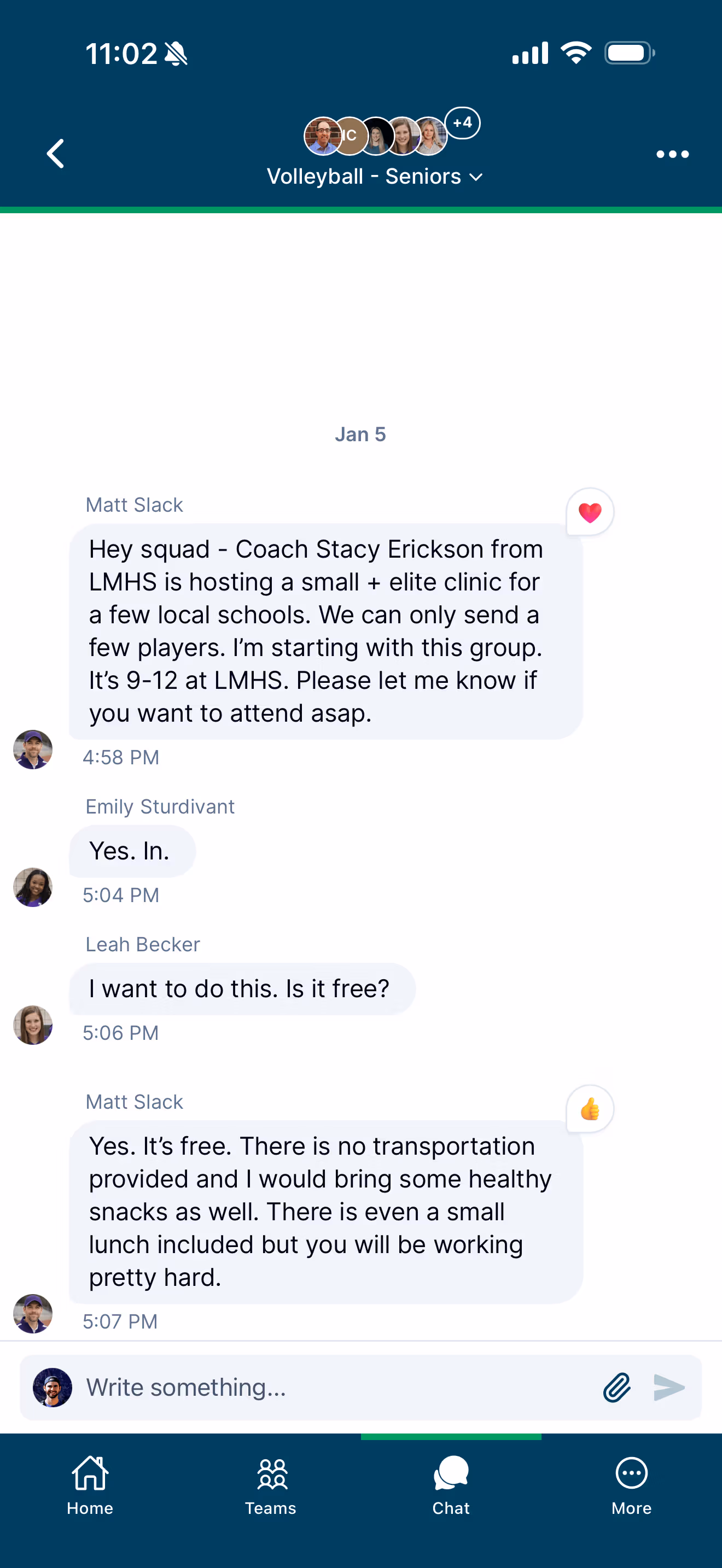 Messaging in the Ballfrog app